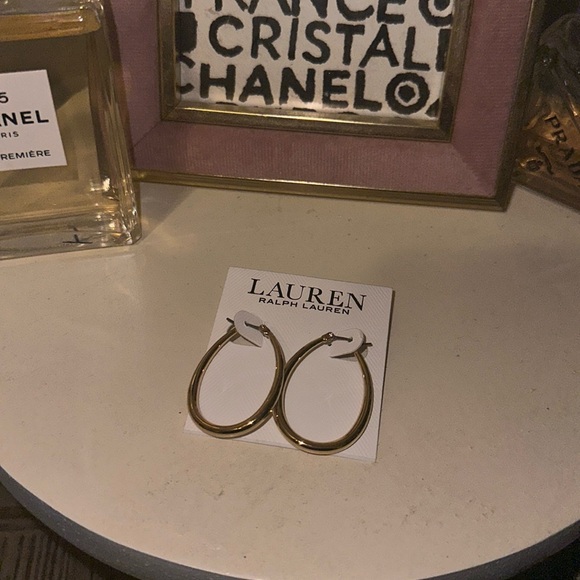 Lauren Ralph Lauren Jewelry - Lauren Ralph Lauren Gold Tone Medium Hoop Earrings Brand New MSRP $35 Preppy